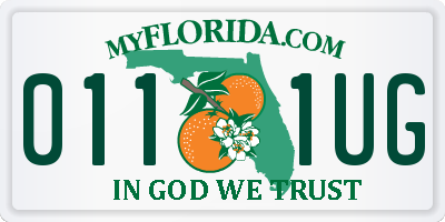 FL license plate 0111UG