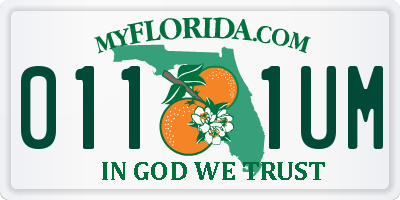 FL license plate 0111UM