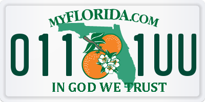 FL license plate 0111UU