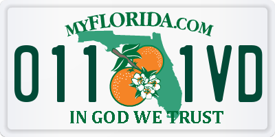FL license plate 0111VD