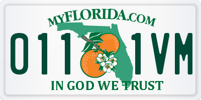 FL license plate 0111VM