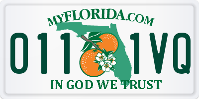 FL license plate 0111VQ