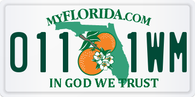 FL license plate 0111WM