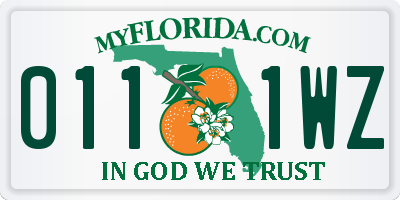 FL license plate 0111WZ