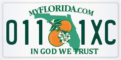 FL license plate 0111XC