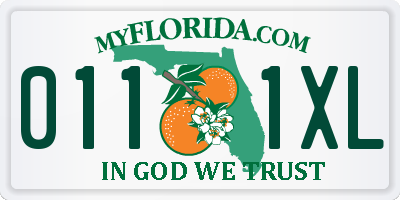 FL license plate 0111XL