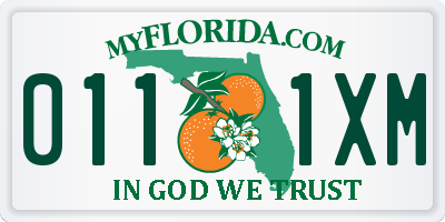 FL license plate 0111XM