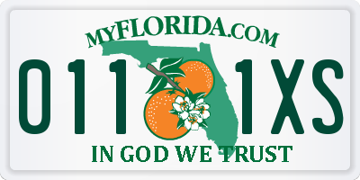 FL license plate 0111XS