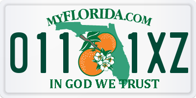 FL license plate 0111XZ