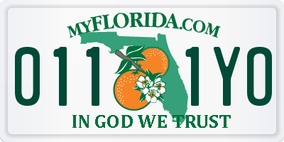 FL license plate 0111YO