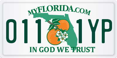 FL license plate 0111YP