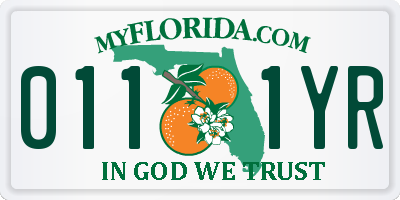 FL license plate 0111YR