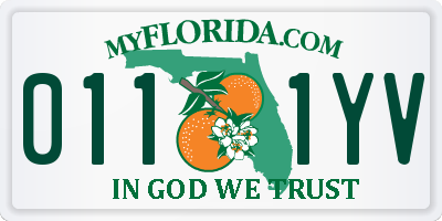 FL license plate 0111YV