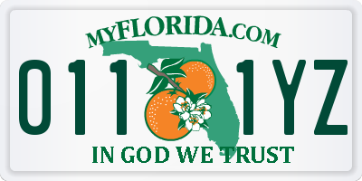 FL license plate 0111YZ