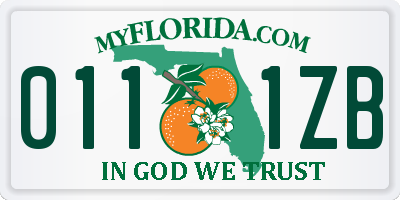 FL license plate 0111ZB