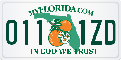 FL license plate 0111ZD