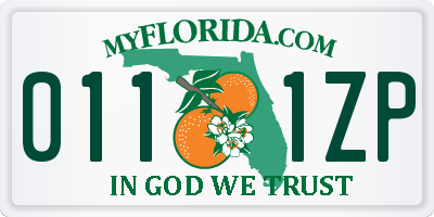 FL license plate 0111ZP