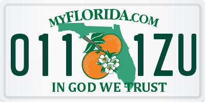 FL license plate 0111ZU