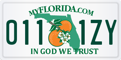 FL license plate 0111ZY