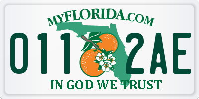 FL license plate 0112AE