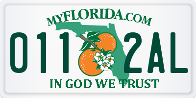 FL license plate 0112AL