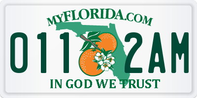 FL license plate 0112AM