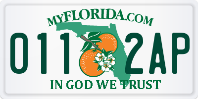 FL license plate 0112AP