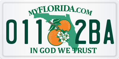 FL license plate 0112BA