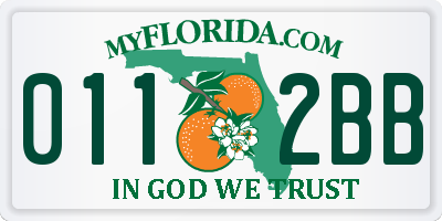 FL license plate 0112BB