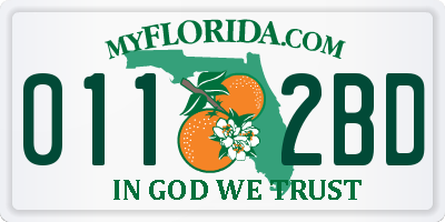 FL license plate 0112BD