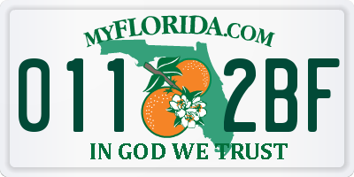 FL license plate 0112BF