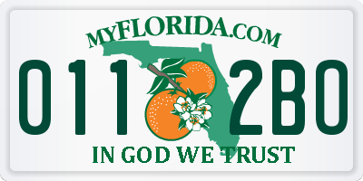 FL license plate 0112BO