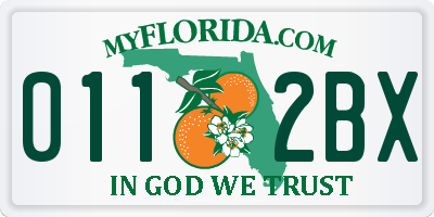 FL license plate 0112BX