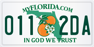 FL license plate 0112DA