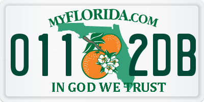 FL license plate 0112DB
