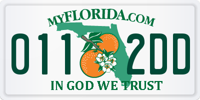 FL license plate 0112DD