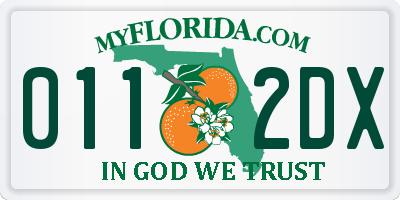FL license plate 0112DX