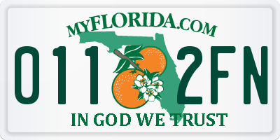 FL license plate 0112FN