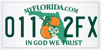 FL license plate 0112FX