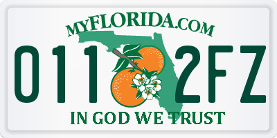 FL license plate 0112FZ
