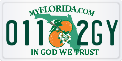 FL license plate 0112GY
