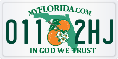 FL license plate 0112HJ
