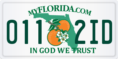 FL license plate 0112ID