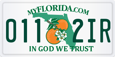 FL license plate 0112IR