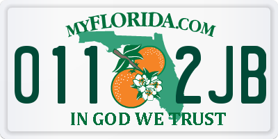 FL license plate 0112JB