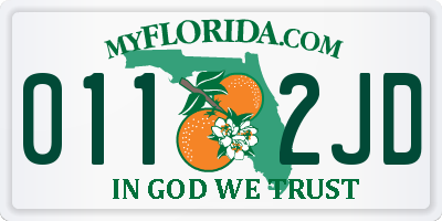 FL license plate 0112JD