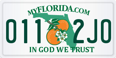 FL license plate 0112JO