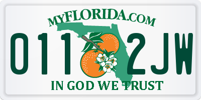 FL license plate 0112JW