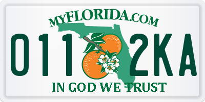 FL license plate 0112KA