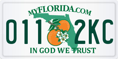 FL license plate 0112KC